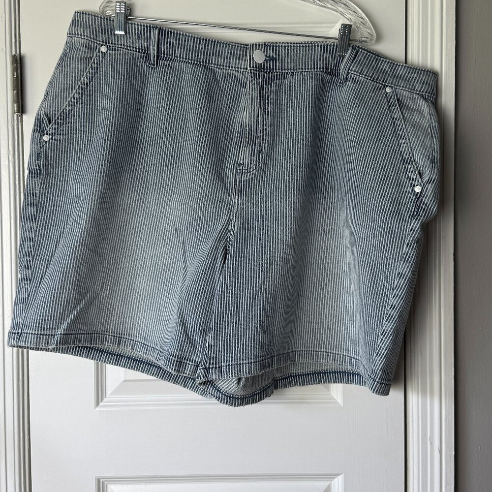 Pinstripe Jean Short from Lane Bryant